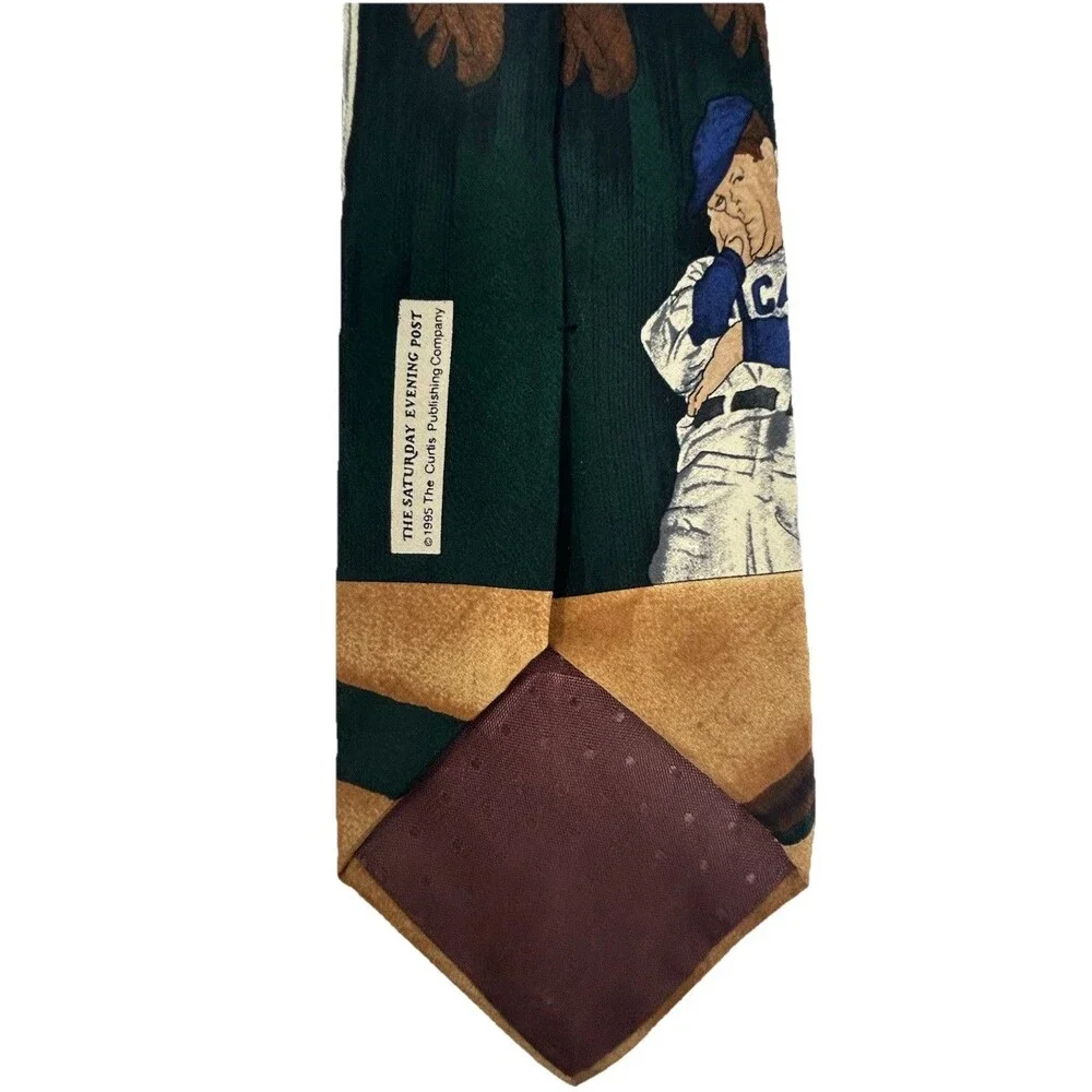 VTG Norman Rockwell Saturday Evening Post 1995 All Silk Chicago Baseball‎ Tie